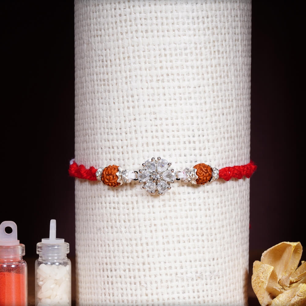 Attractive AD Rakhi with Rudraksh