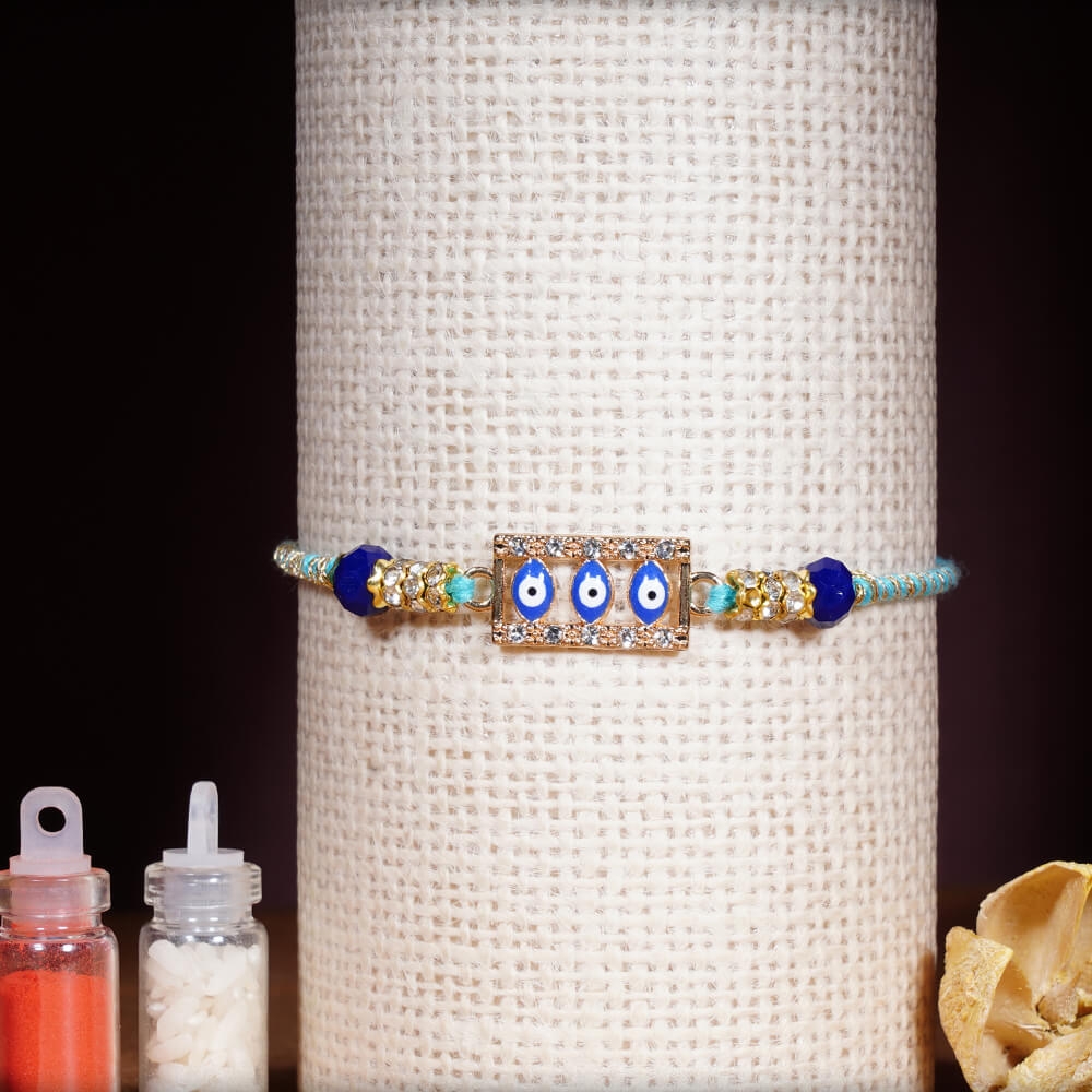 Designer Evil Eye Diamond Rakhi