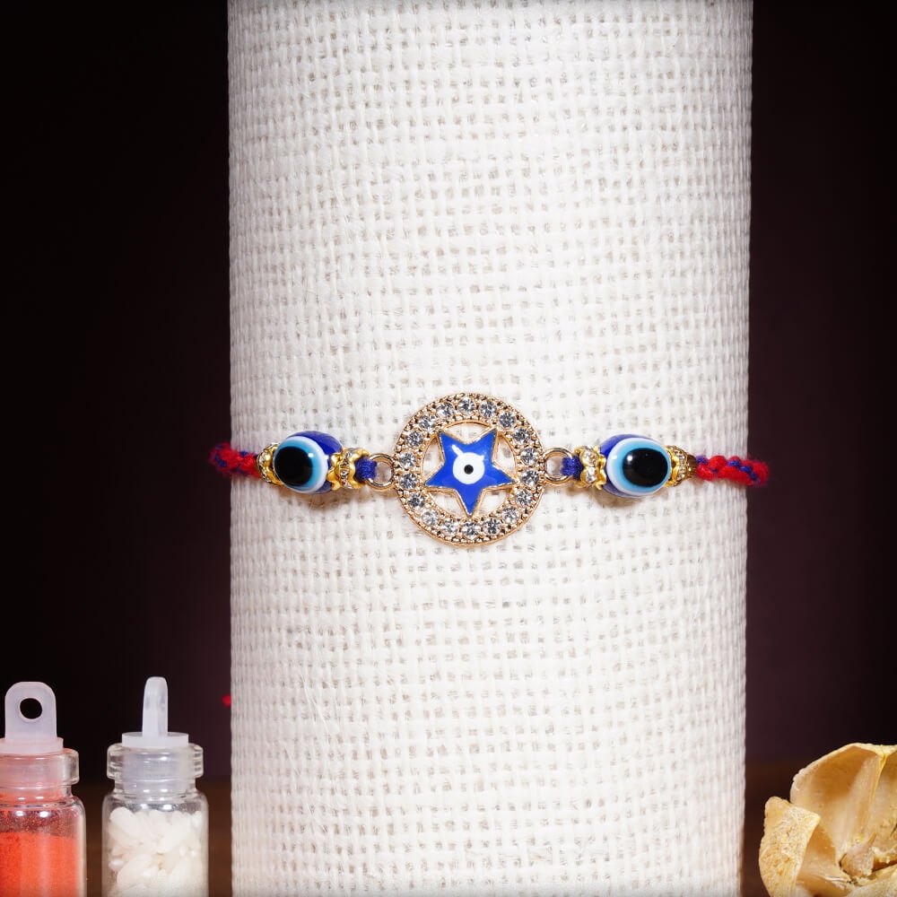 Star Evil Eye Diamond Rakhi