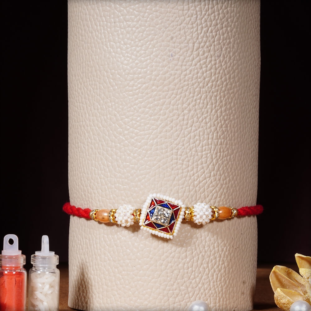 Handcrafted Royal Pearl Rakhi