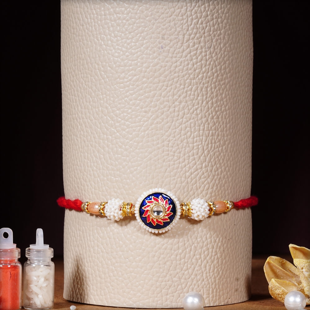 Beautiful Pearl Meenakari Rakhi