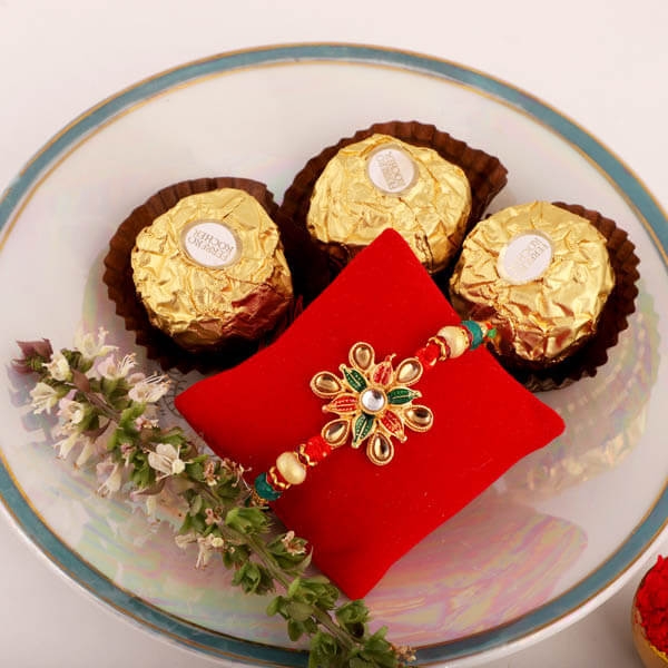 Floral Rakhi & Ferrero Rocher