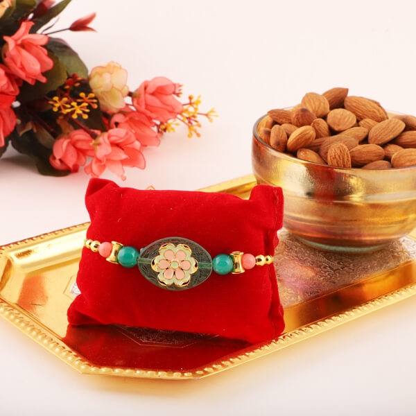 Green Pebble Rakhi & Almond