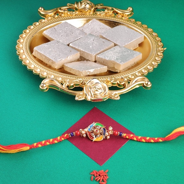 Enticing Rakhi with Kaju Katli