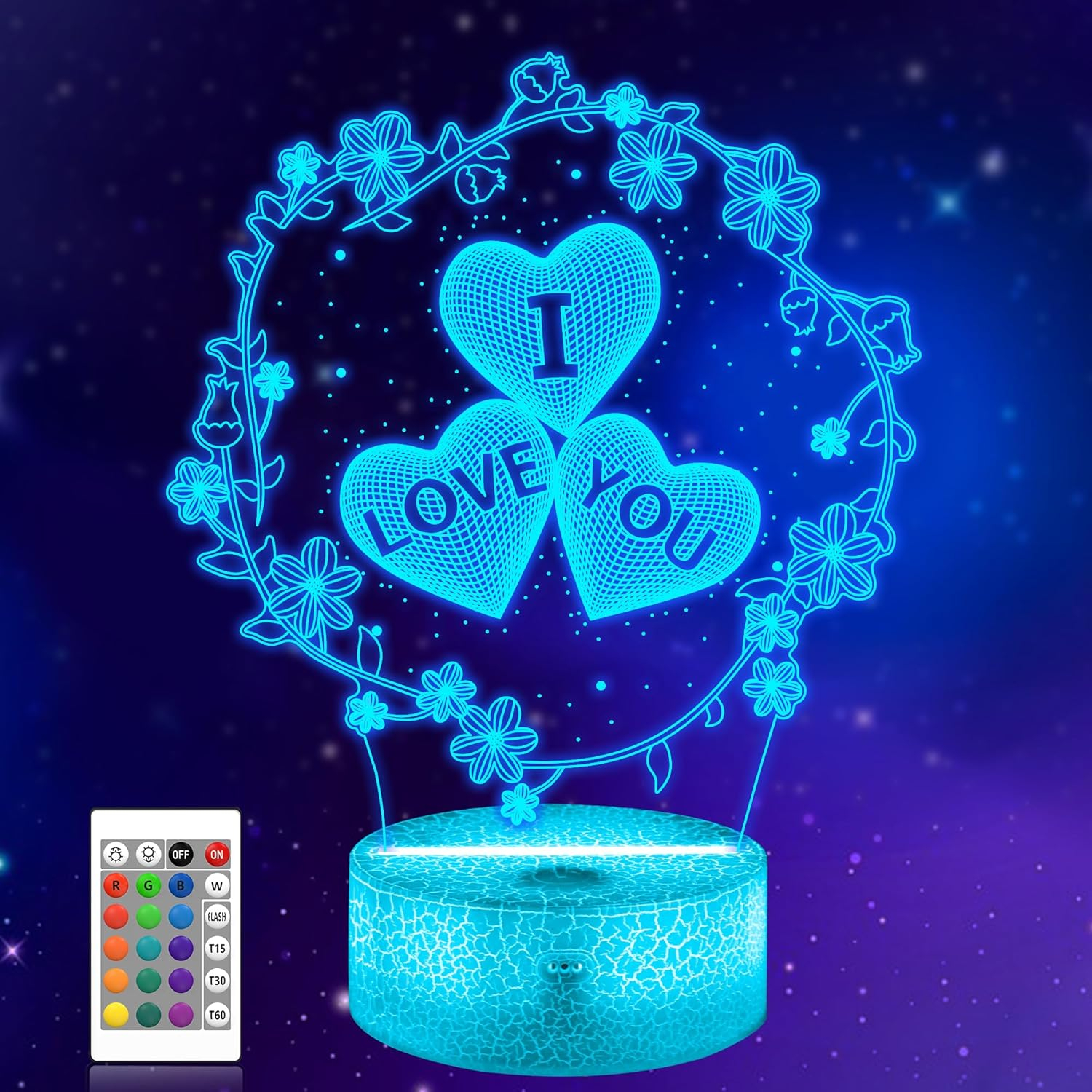 Love Heart 3D Night Lamp