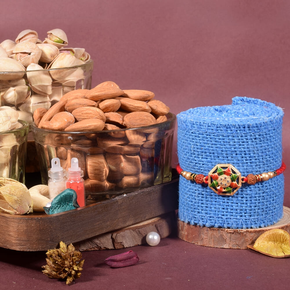 Send Rakhi With Badam-Kaju-Pista (300gm) Online to India ...