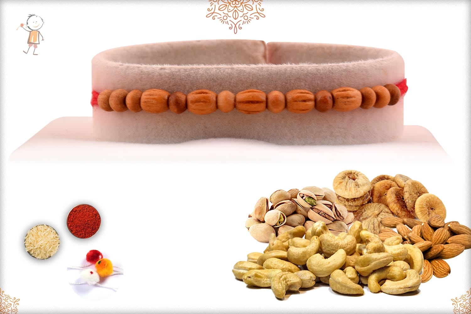 Rakhi With Badam-Kaju-Pista-Anjeer