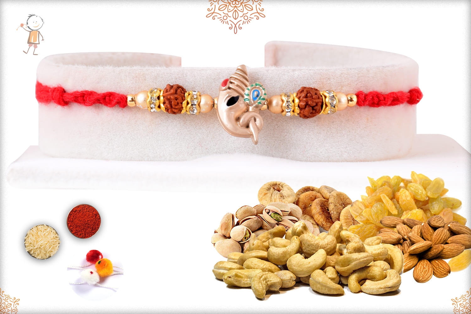 Rakhi With Badam-Kaju-Pista-Kismis-Anjeer (500gm)