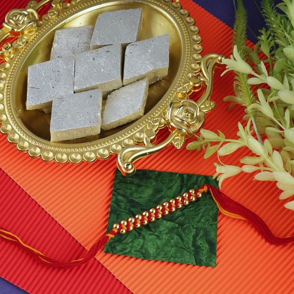 Sweet Rakhi with Kaju Katli