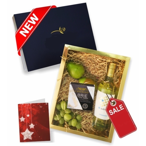 Fruit, Cheese & White Wine Gift Box