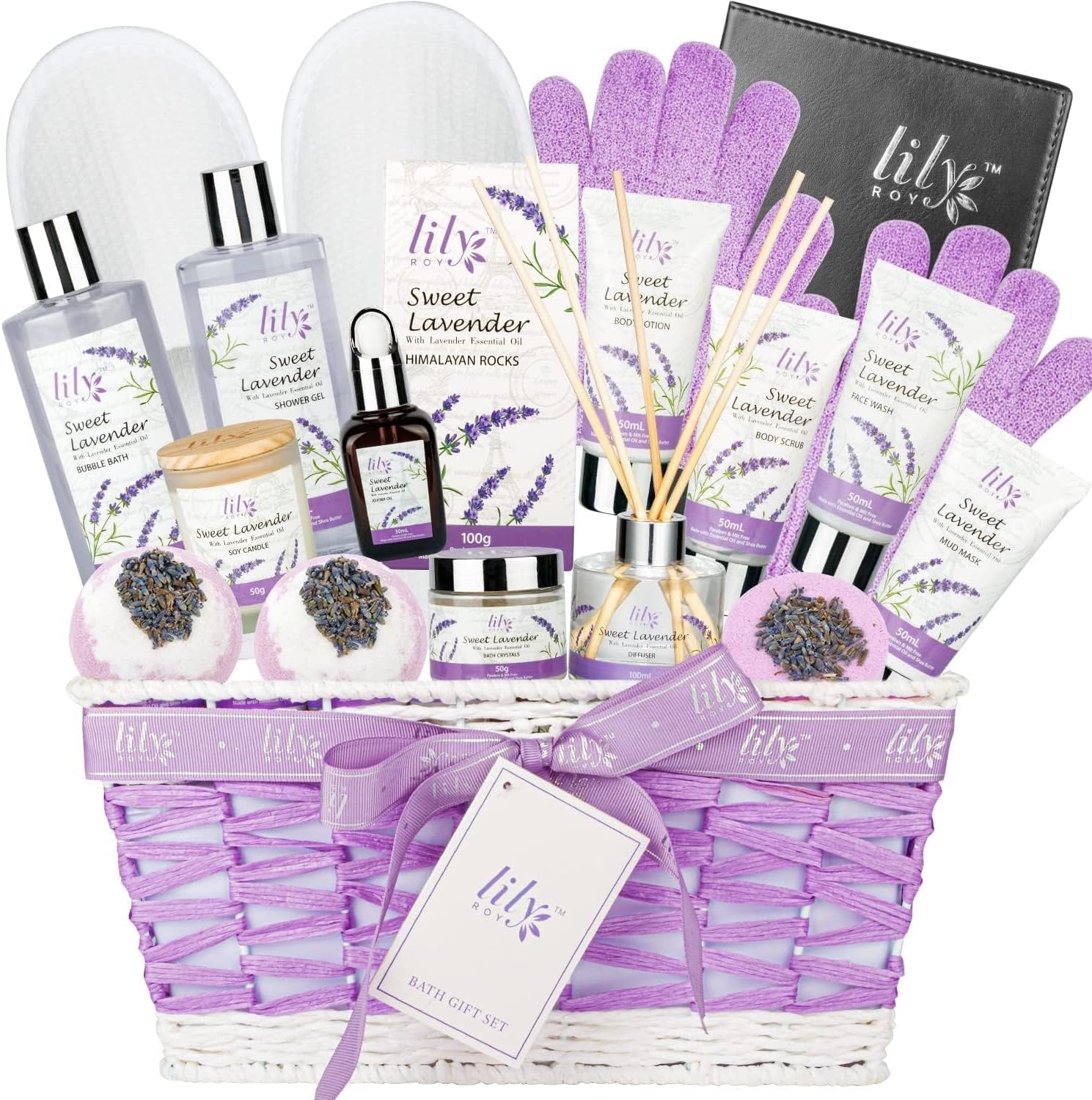 Lavender Bath and Body Gift Baskets for Women