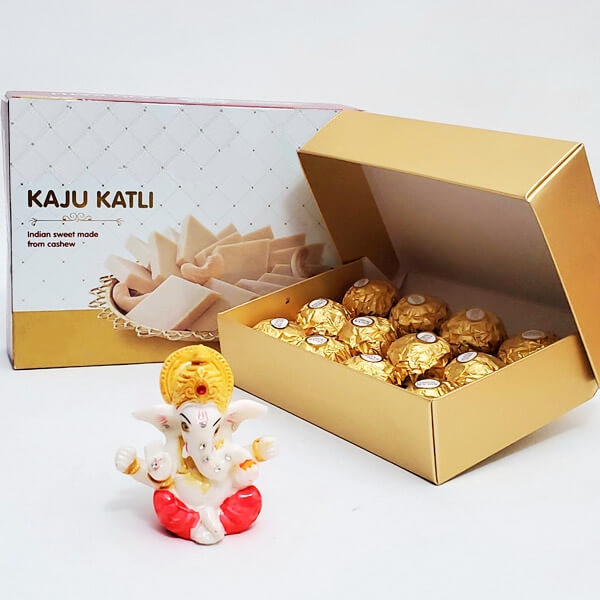 Ganesha with Kaju Katli and Ferrero