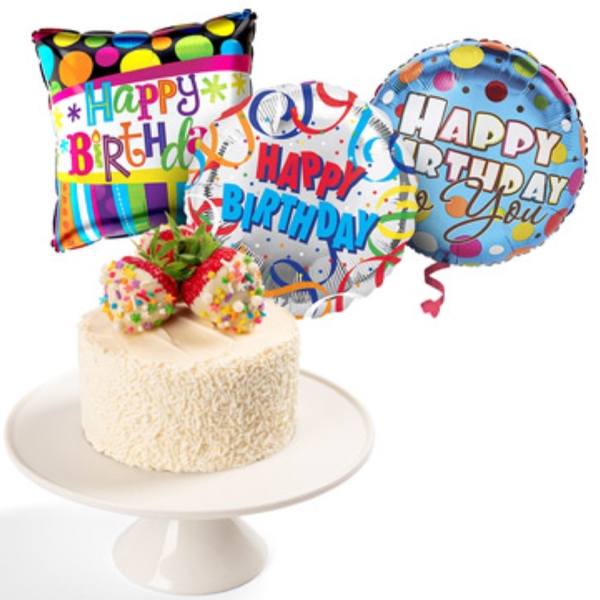 Celebration Cake & Birthday Balloon Bundle