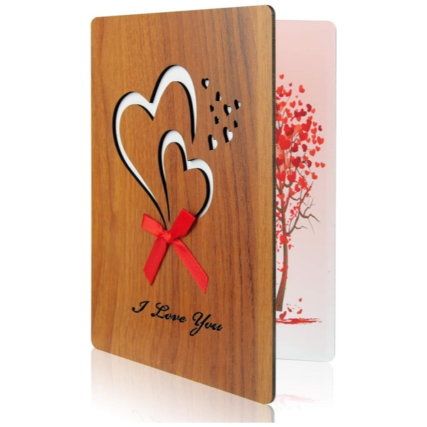 I Love You Wooden Greeting Card