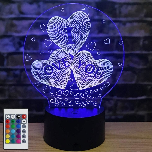 I Love You Illusion lamp