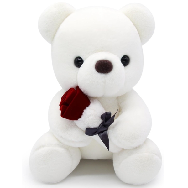 Valentine's Teddy with Red Rose