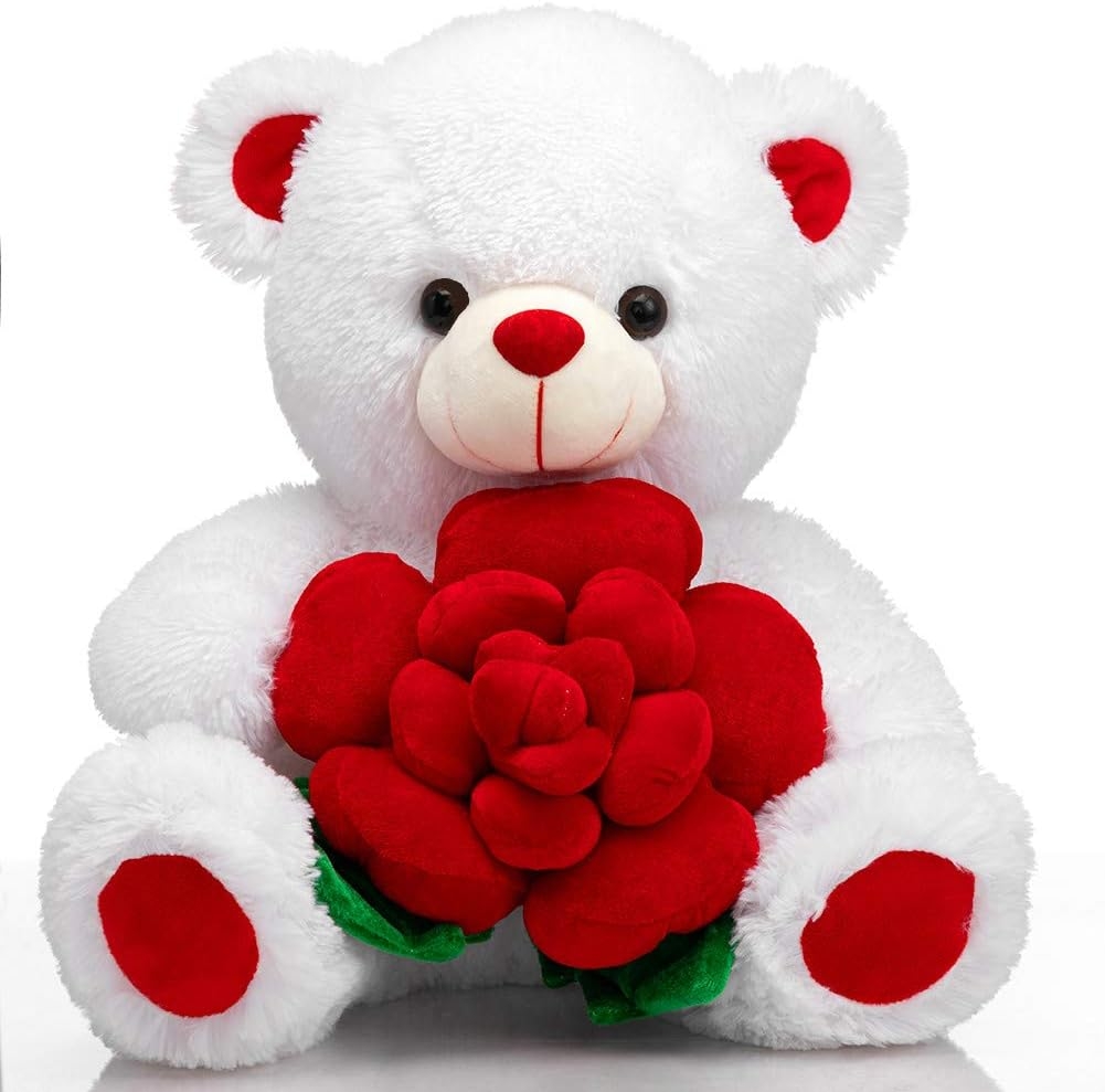 Rose-Holding Valentine's Teddy 