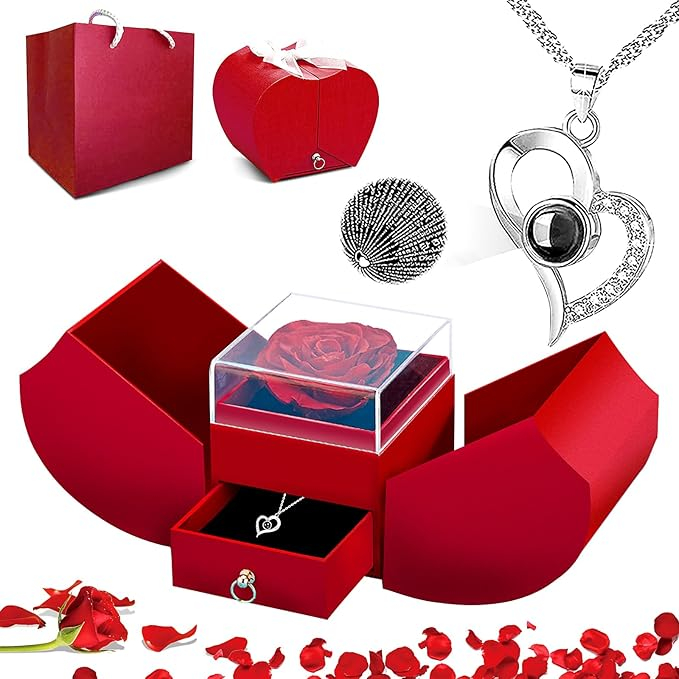 Forever Rose & Necklace Box