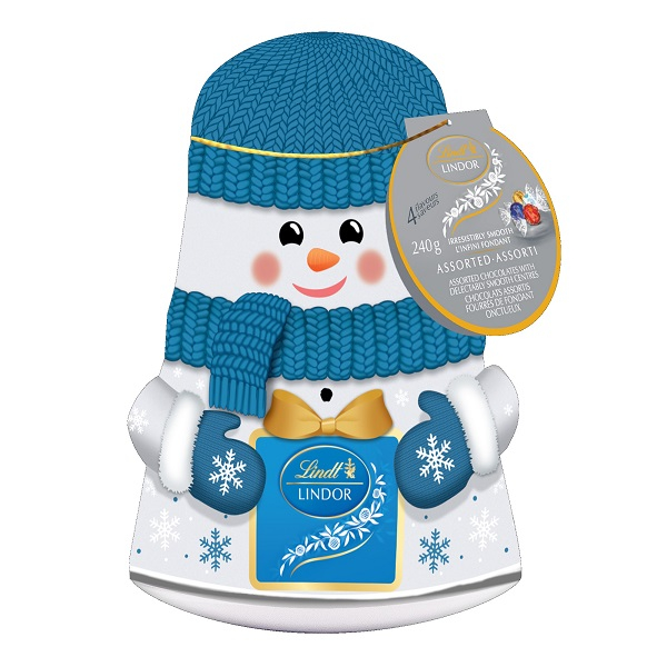 Lindt LINDOR Assorted Chocolate Truffles Snowman Wobble Tin