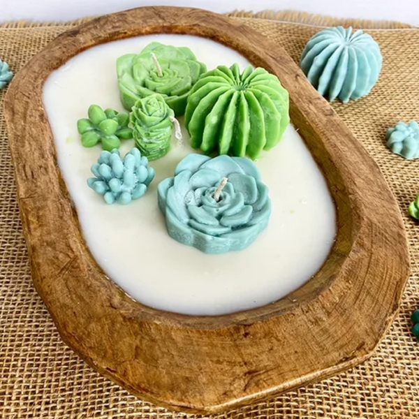 Succulent Dough Bowl Candle