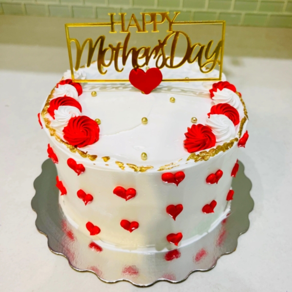 Red & Gold Mothers Day Cake