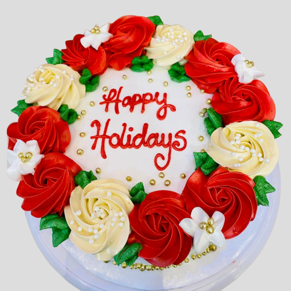 Happy Holidays Vanila Cake