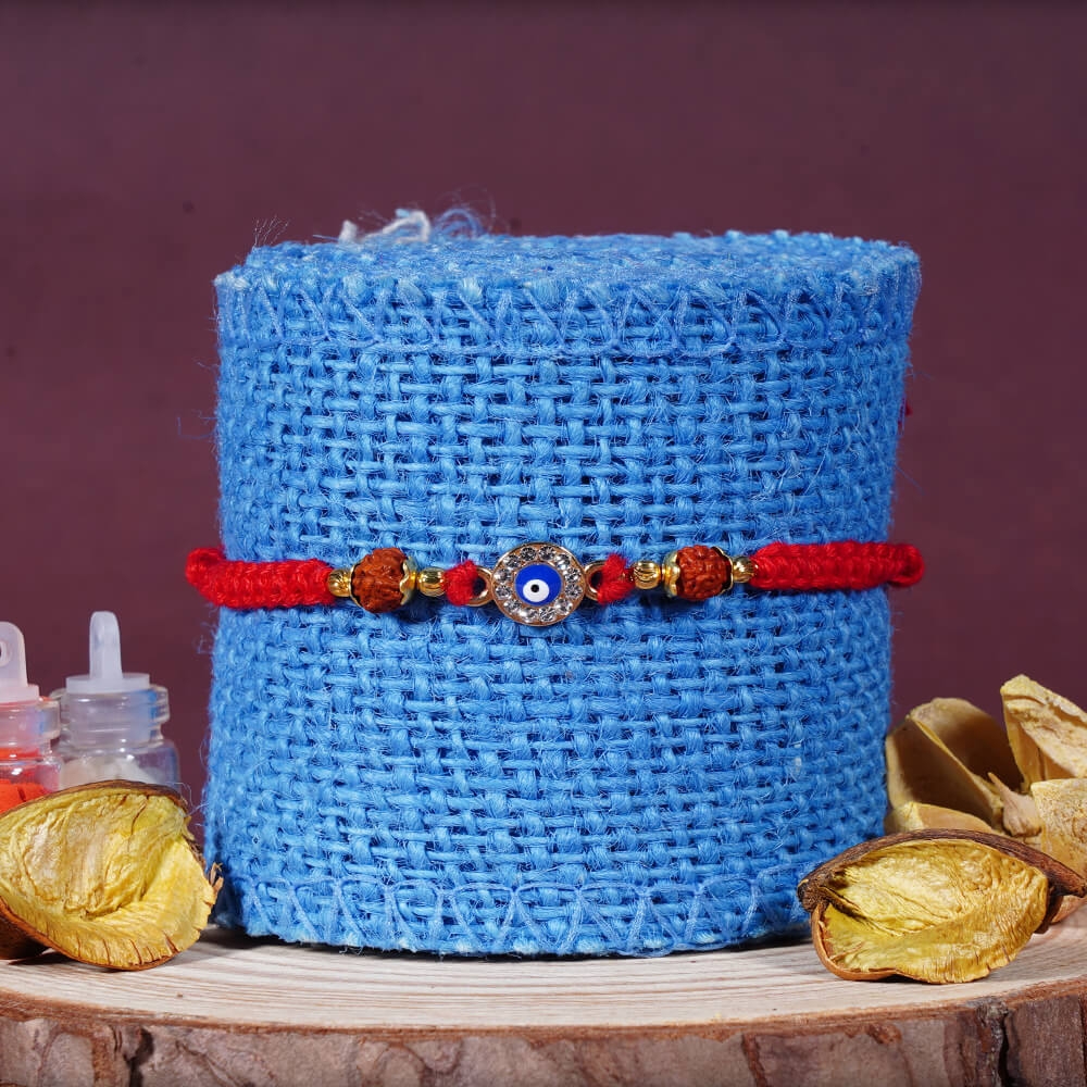 Elegant Evil Eye Rudraksh Rakhi