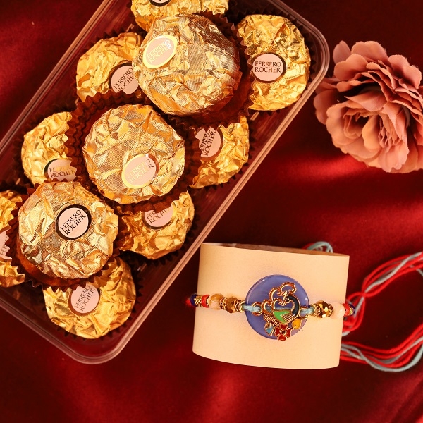 Colourful Rakhi with Ferrero