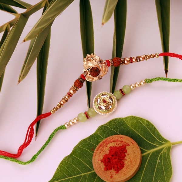 Enchanting Rudraksh Rakhi Set