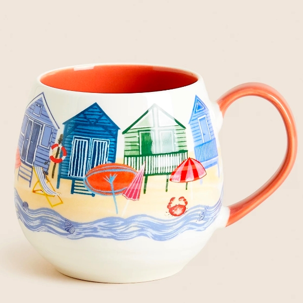 Nautical Beach Huts Mug