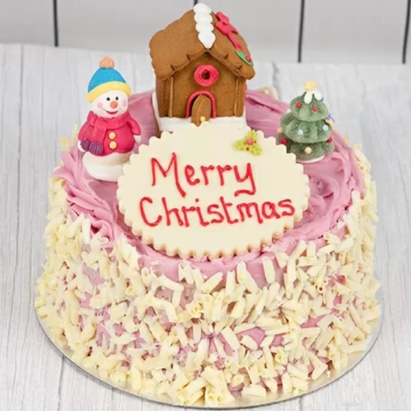 Strawberry and White Chocolate Christmas Cake