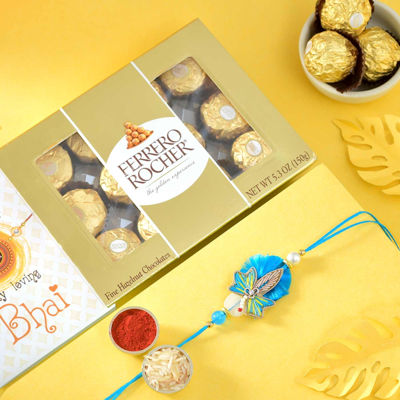 Blue Rakhi and Ferrero