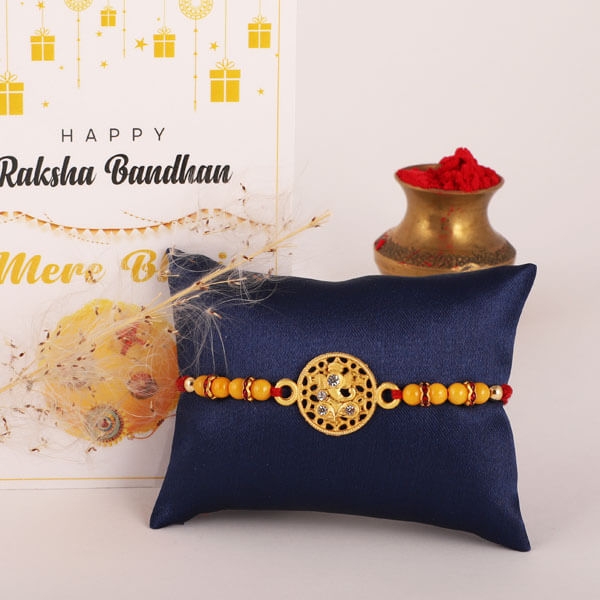 Golden Sparkle Ganesha Rakhi