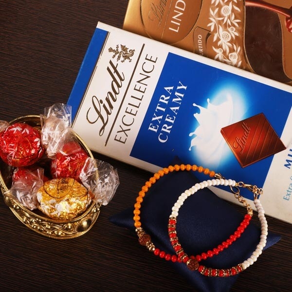 Sleek Rakhis with Lindt Bar and Lindor