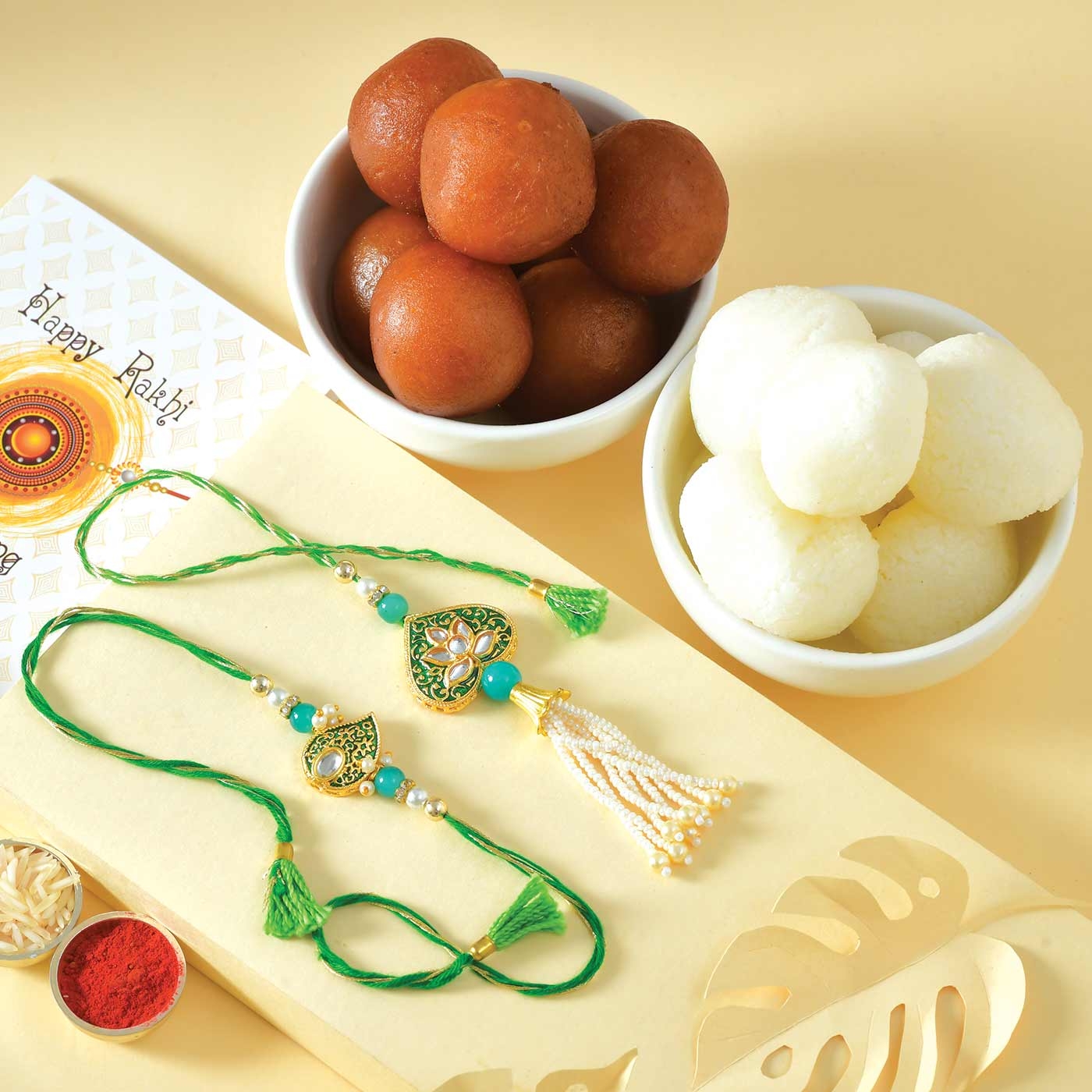 Blissful Bond Bhaiya-Bhabhi Rakhi Set