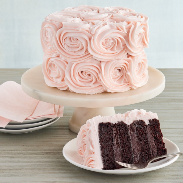 Pink Rose Chocolate Cake