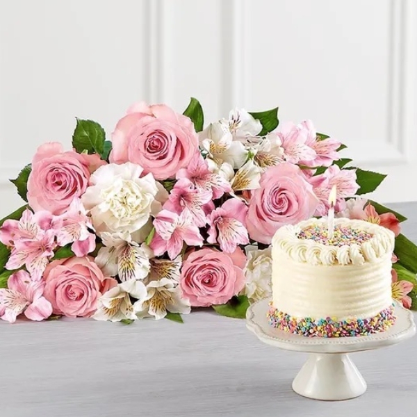 Birthday Cake and Blooms