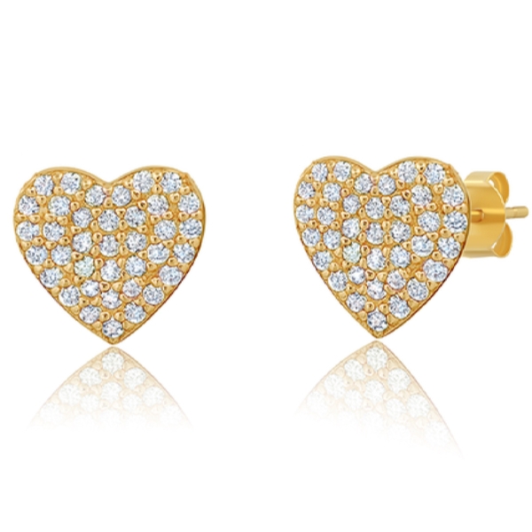 Pave Heart Earrings