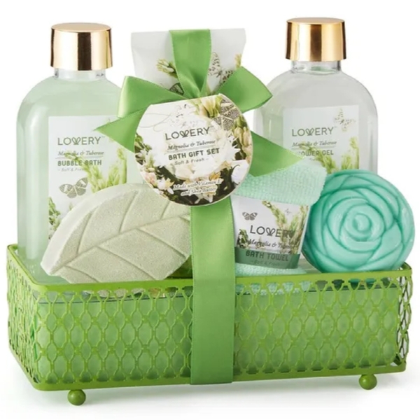 Women Spa Gift Basket - Magnolia & Tuberose Scent 