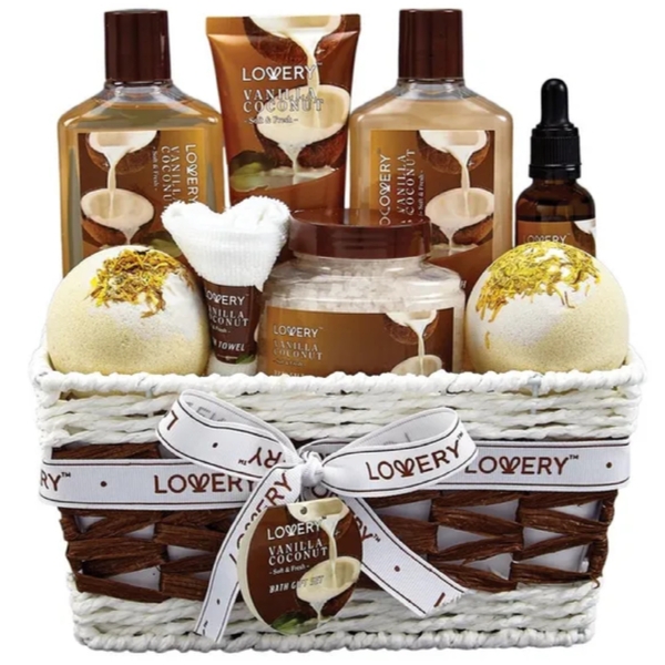 Vanilla Coconut Unisex Spa Basket Set