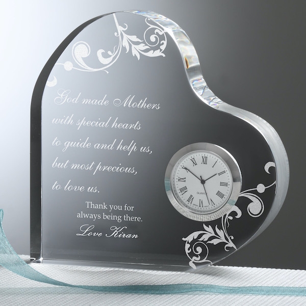 Dear Mom Personalized Heart Clock