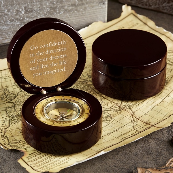 Inspiring Message Engraved Navigator Compass