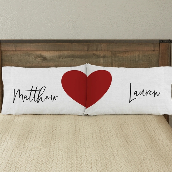 Heart Connection Personalized Pillowcase Set