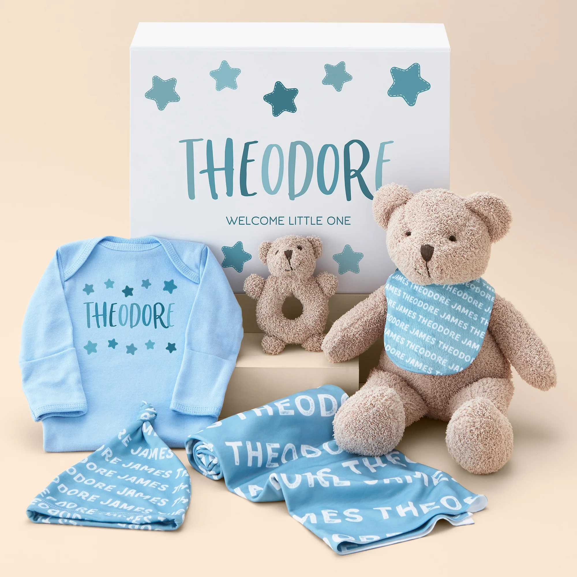 Hi Little One Personalized Baby Boy Gift Set