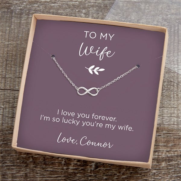 Silver Infinity Necklace With Personalized Card