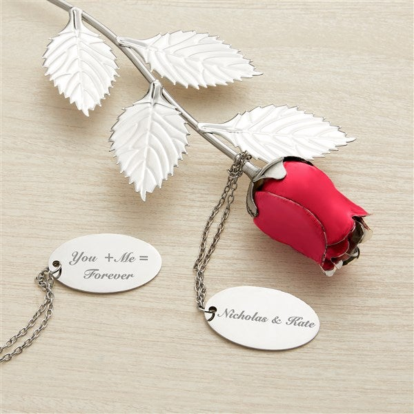 Happy Couple Engraved Large Red Rose