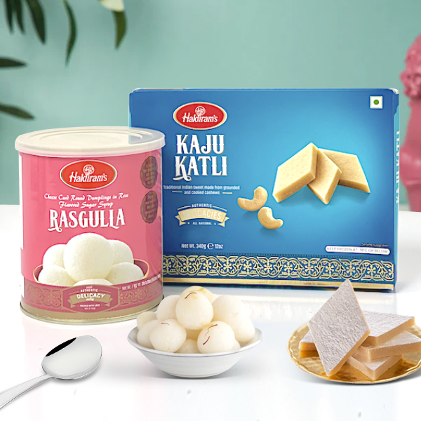 Rasgulla and Kaju Barfi