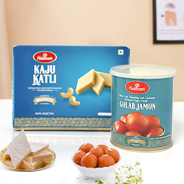 Gulab Jamun and Kaju Burfi