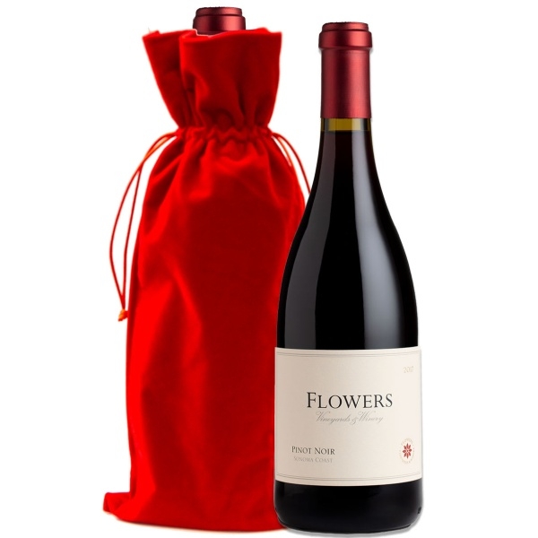 Flowers Sonoma Coast Pinot Noir with Red Velvet Gift Bag