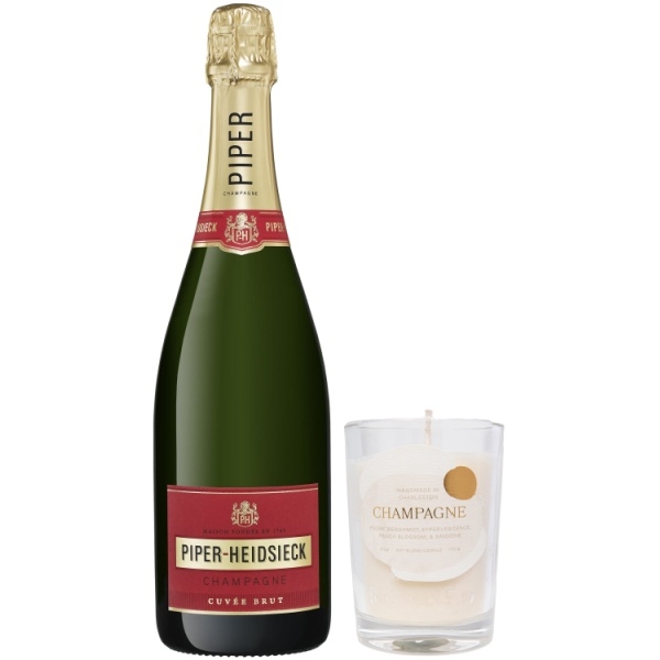 Piper-Heidsieck Cuvee Brut & Champagne Candle Gift Set